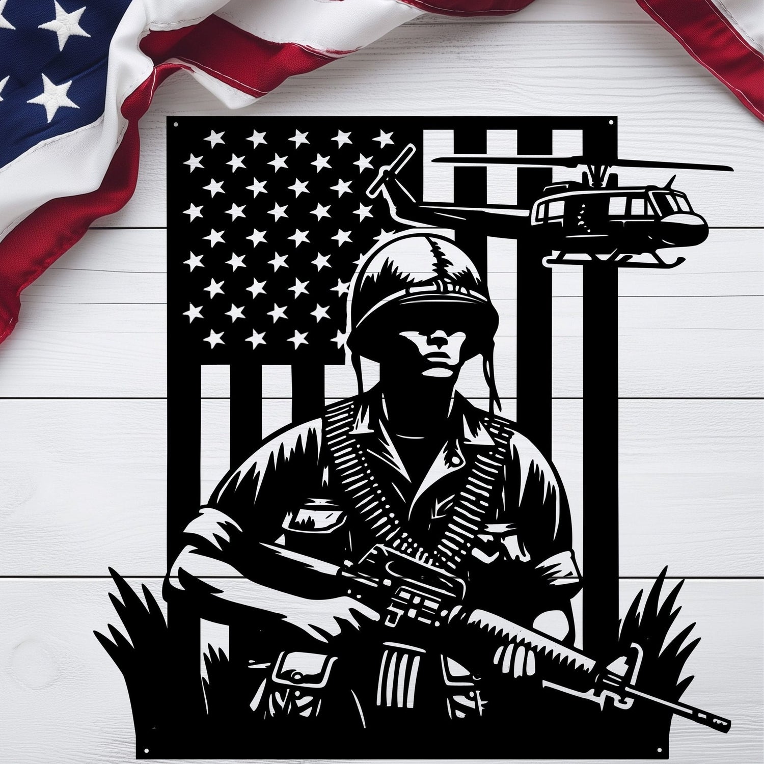 Patriotic Military Metal Wall Art | Honor & Valor Collection - MAIKERU STUDIO