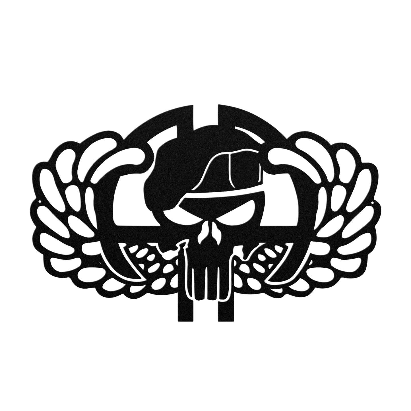 82nd Skull & Wings Metal Wall Art | Airborne Tribute - MAIKERU STUDIO