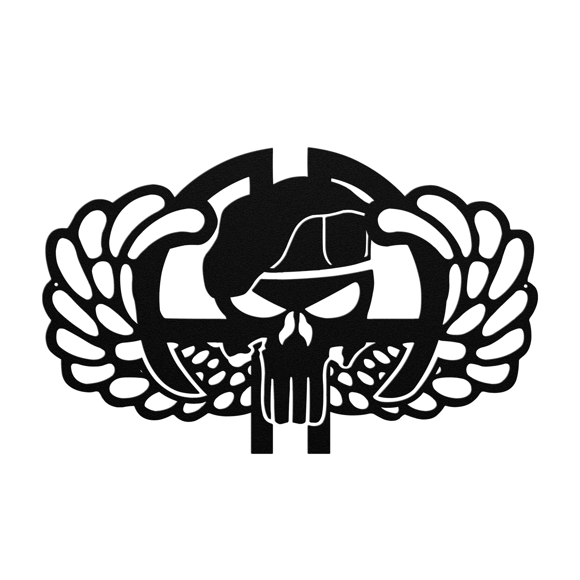 82nd Skull & Wings Metal Wall Art | Airborne Tribute - MAIKERU STUDIO