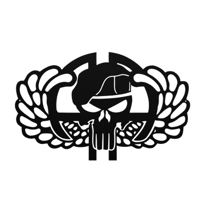 82nd Skull & Wings Metal Wall Art | Airborne Tribute - MAIKERU STUDIO
