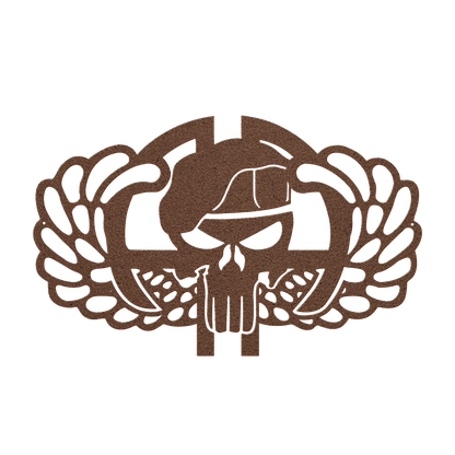 82nd Skull & Wings Metal Wall Art | Airborne Tribute - MAIKERU STUDIO