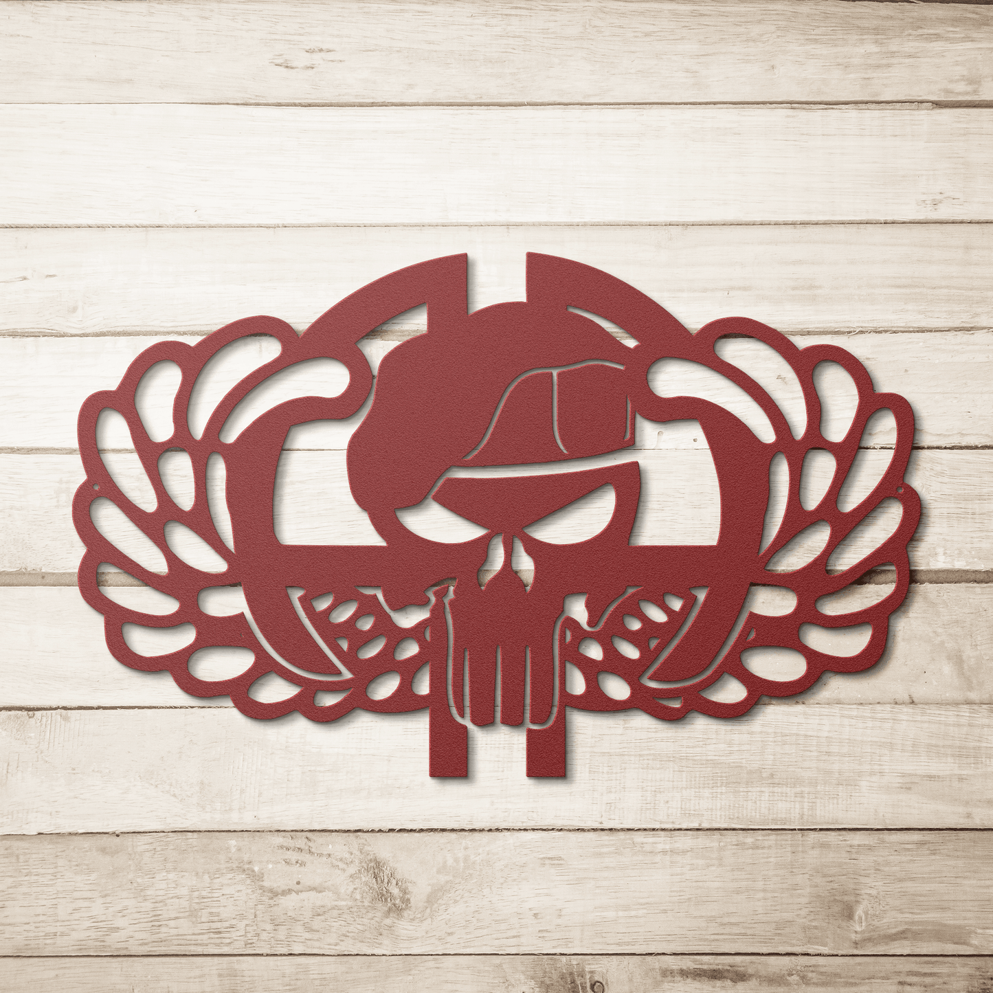 82nd Skull & Wings Metal Wall Art | Airborne Tribute - MAIKERU STUDIO