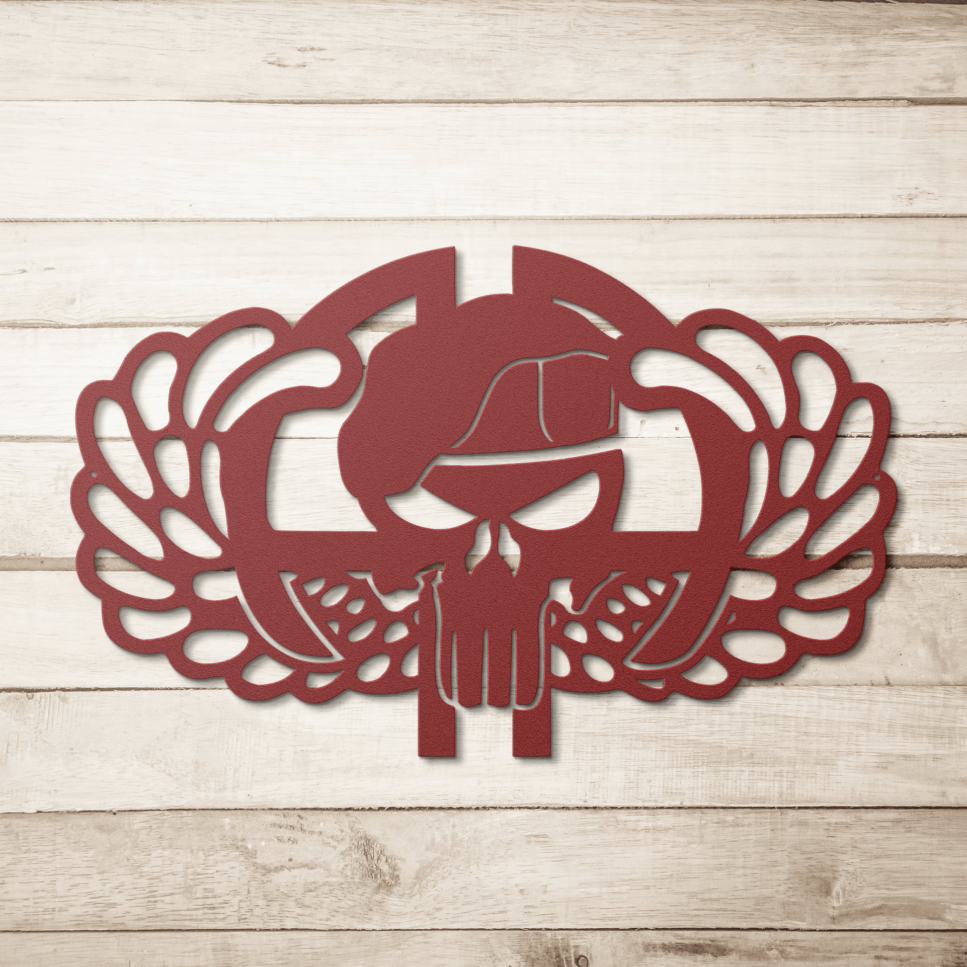 82nd Skull & Wings Metal Wall Art | Airborne Tribute - MAIKERU STUDIO