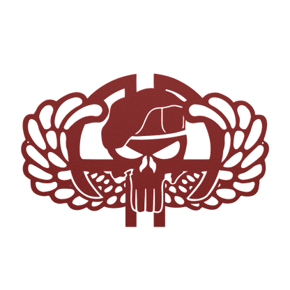 82nd Skull & Wings Metal Wall Art | Airborne Tribute - MAIKERU STUDIO