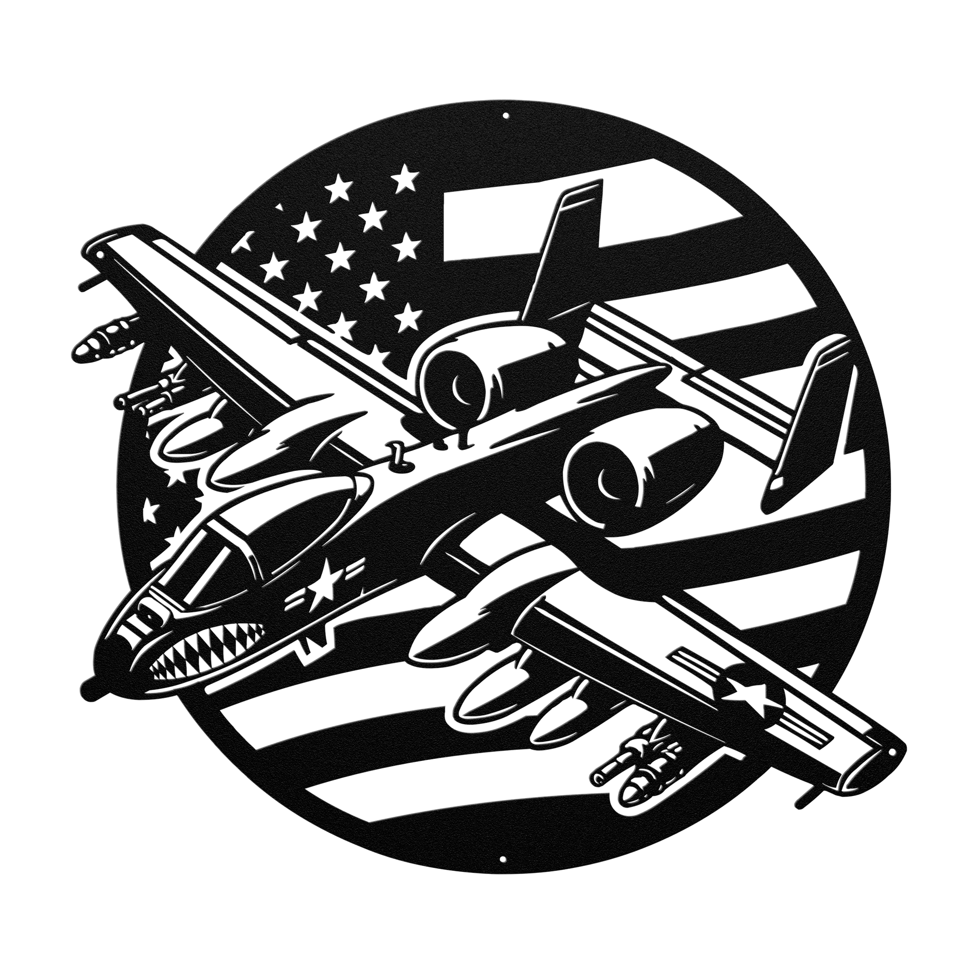 A - 10 Warthog "BRRRRRT" Patriotic Metal Wall Art - Power. Precision. Patriotism. - MAIKERU STUDIO