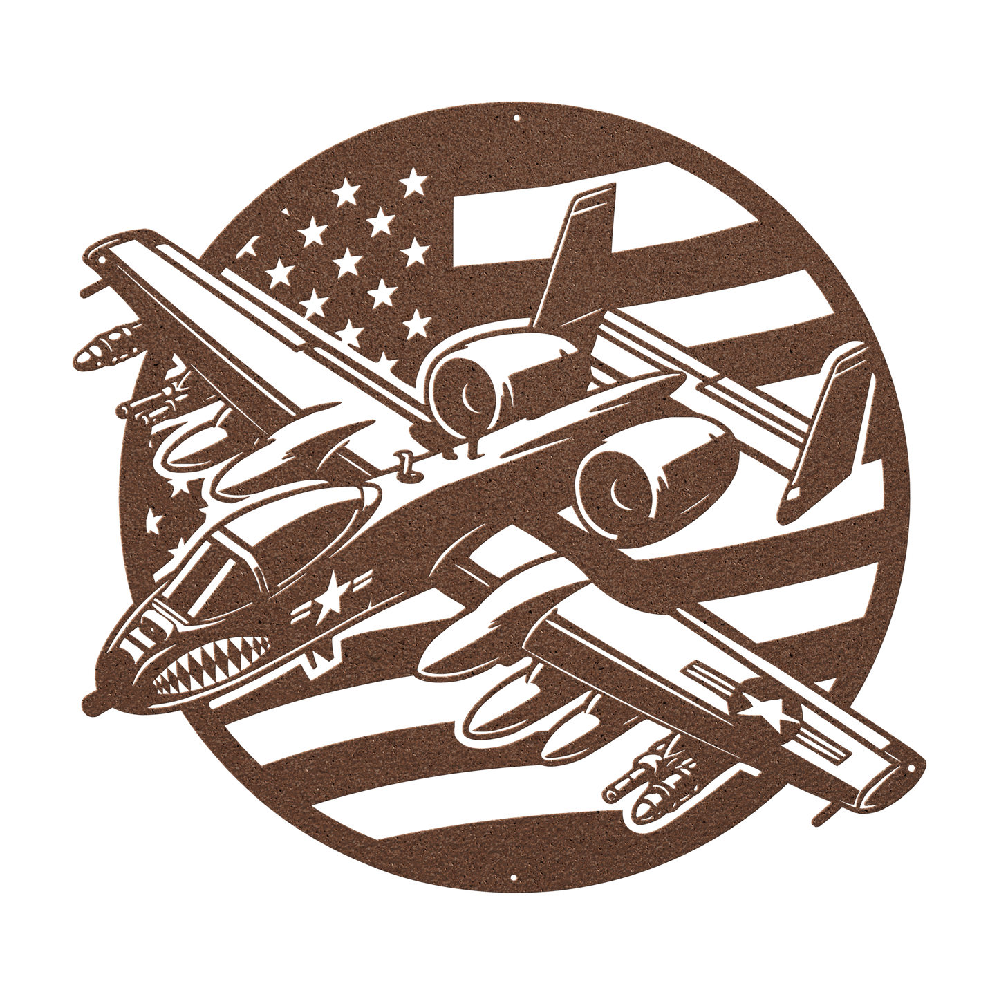 A - 10 Warthog "BRRRRRT" Patriotic Metal Wall Art - Power. Precision. Patriotism. - MAIKERU STUDIO