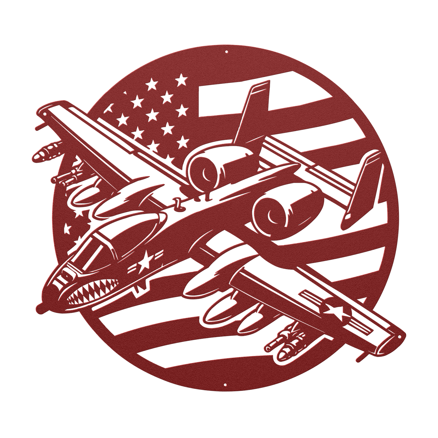 A - 10 Warthog "BRRRRRT" Patriotic Metal Wall Art - Power. Precision. Patriotism. - MAIKERU STUDIO