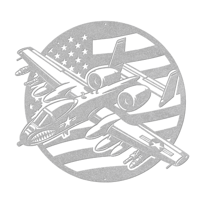 A - 10 Warthog "BRRRRRT" Patriotic Metal Wall Art - Power. Precision. Patriotism. - MAIKERU STUDIO