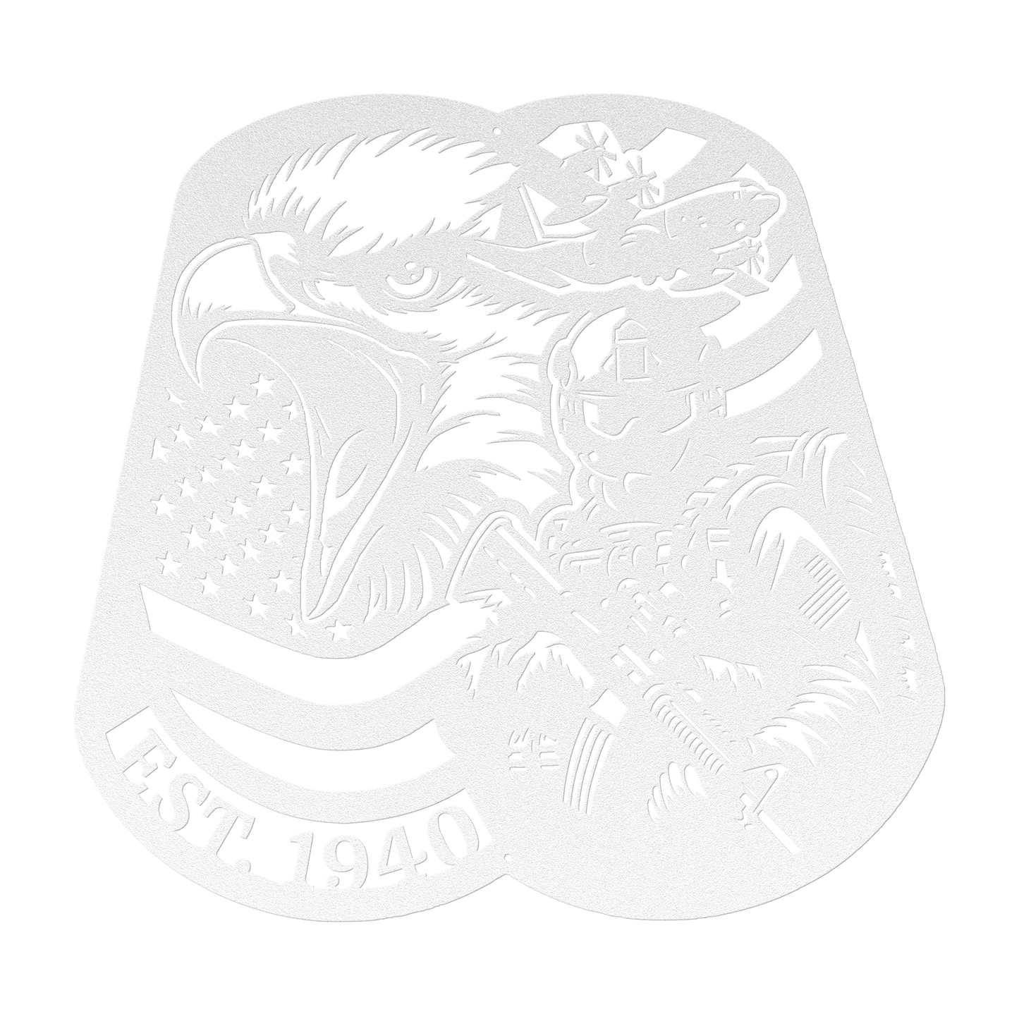 Airborne Screaming Eagle Dog Tag Metal Wall Art | EST. 1940 - MAIKERU STUDIO