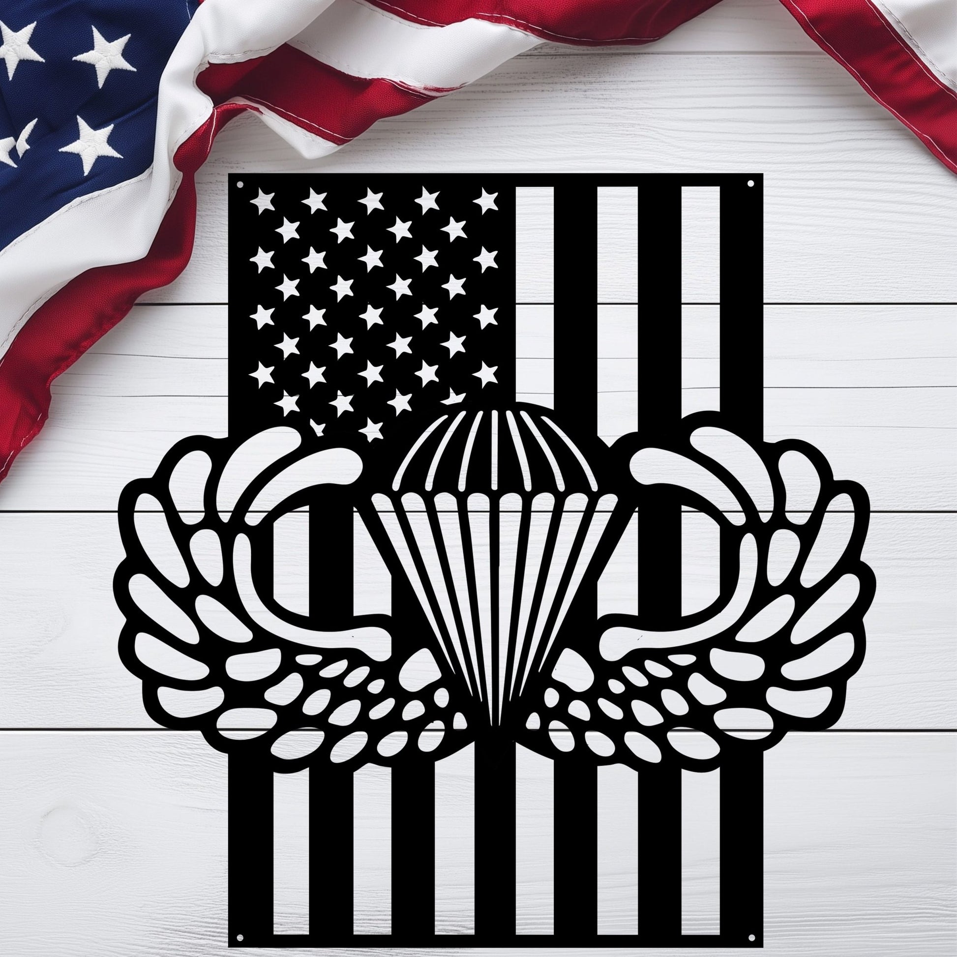 Paratrooper Jump Wings | Airborne Military Metal Wall Art - MAIKERU STUDIO