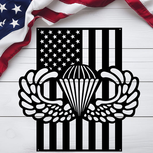 Paratrooper Jump Wings | Airborne Military Metal Wall Art - MAIKERU STUDIO