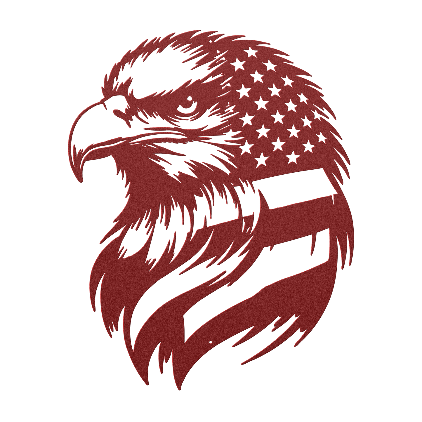 American Bald Eagle with Flag Patriotic Metal Wall Art - MAIKERU STUDIO
