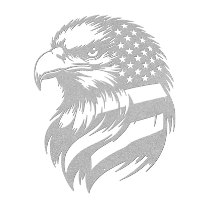 American Bald Eagle with Flag Patriotic Metal Wall Art - MAIKERU STUDIO