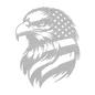 American Bald Eagle with Flag Patriotic Metal Wall Art - MAIKERU STUDIO
