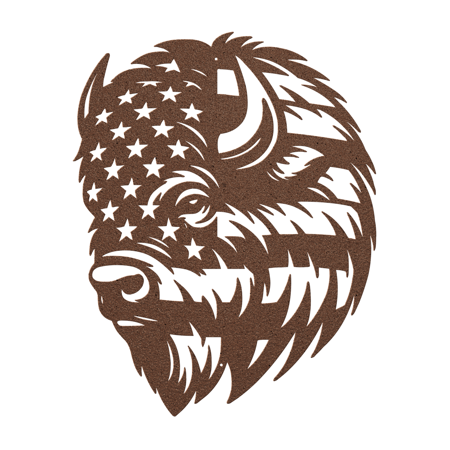 American Bison Metal Wall Art | Patriotic Bison Design American Flag - MAIKERU STUDIO