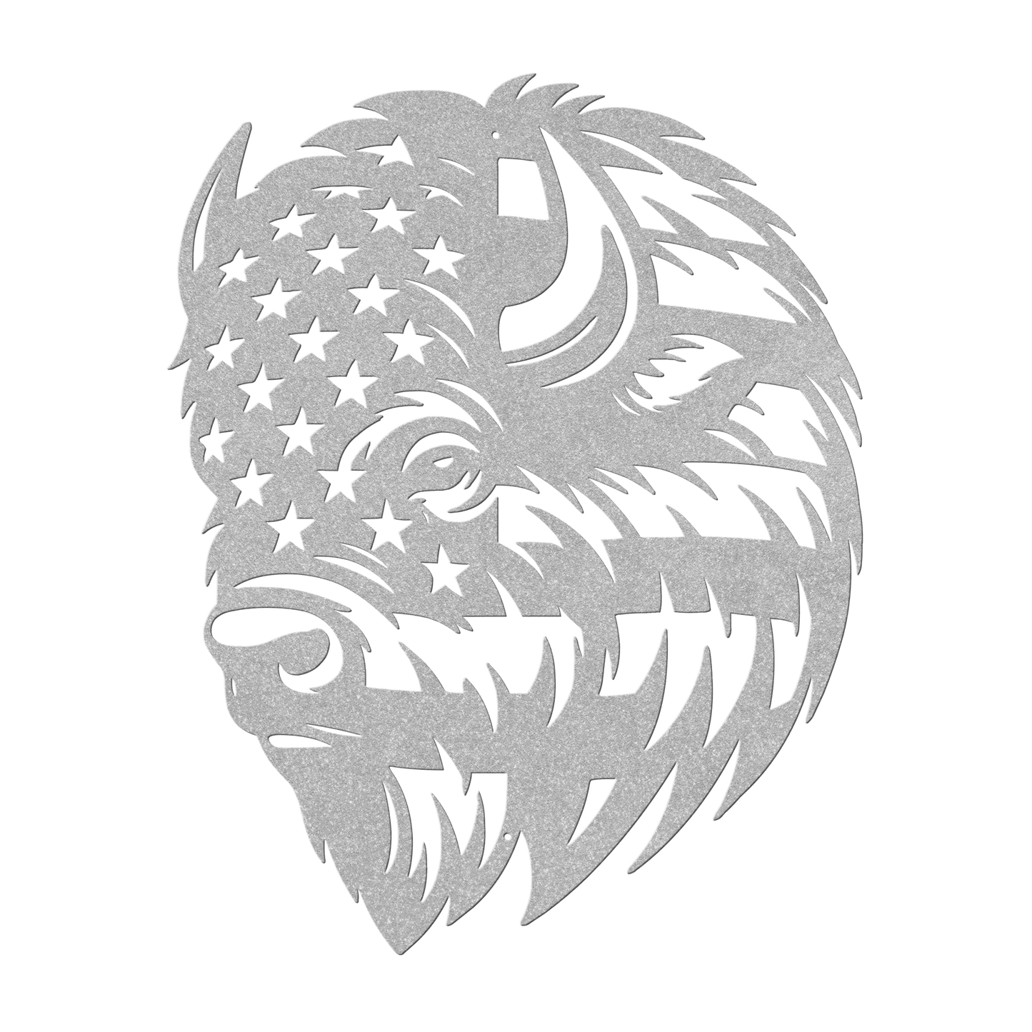 American Bison Metal Wall Art | Patriotic Bison Design American Flag - MAIKERU STUDIO