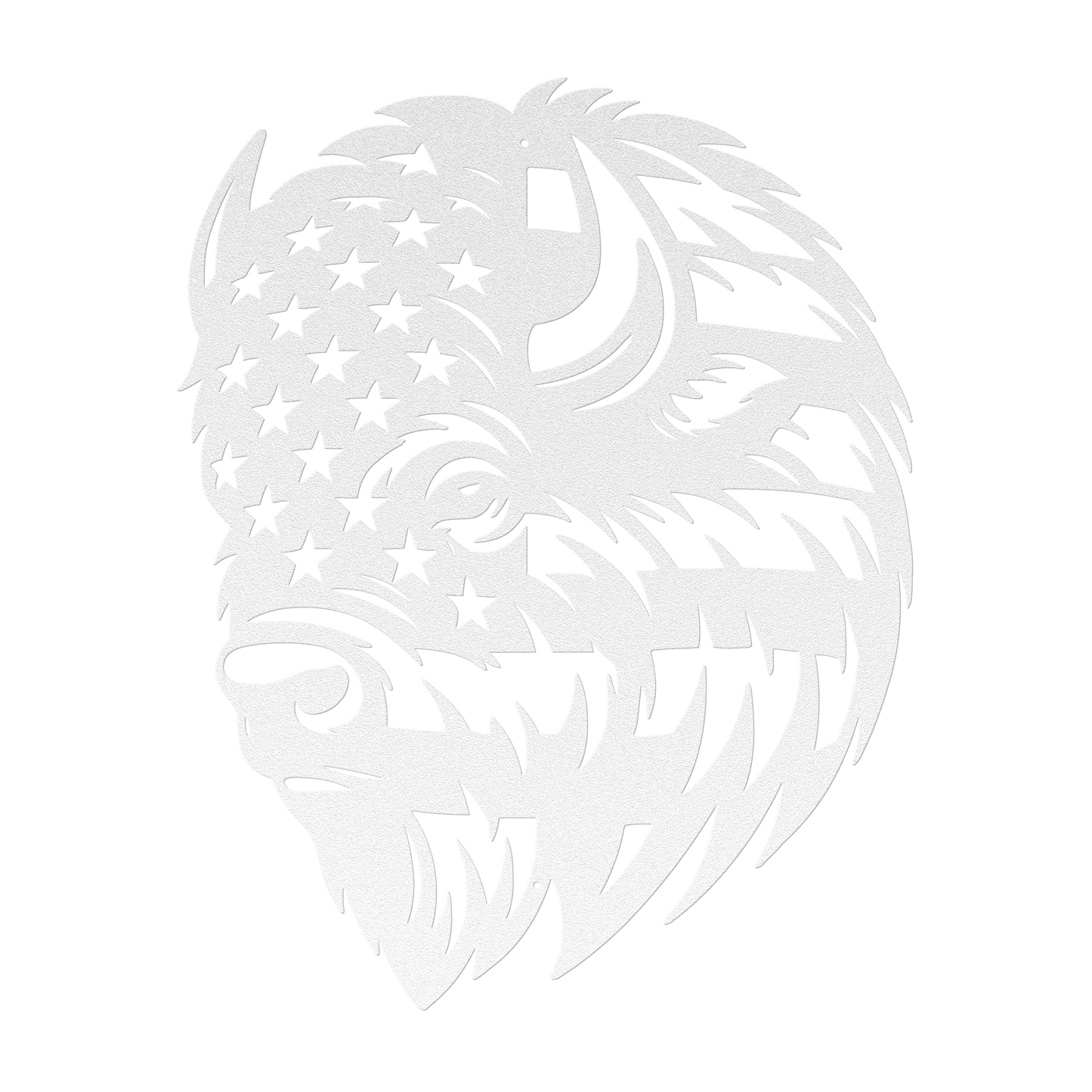American Bison Metal Wall Art | Patriotic Bison Design American Flag - MAIKERU STUDIO