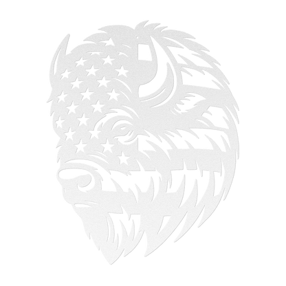 American Bison Metal Wall Art | Patriotic Bison Design American Flag - MAIKERU STUDIO