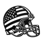 American Football Helmet With American Flag Metal Wall Art - MAIKERU STUDIO