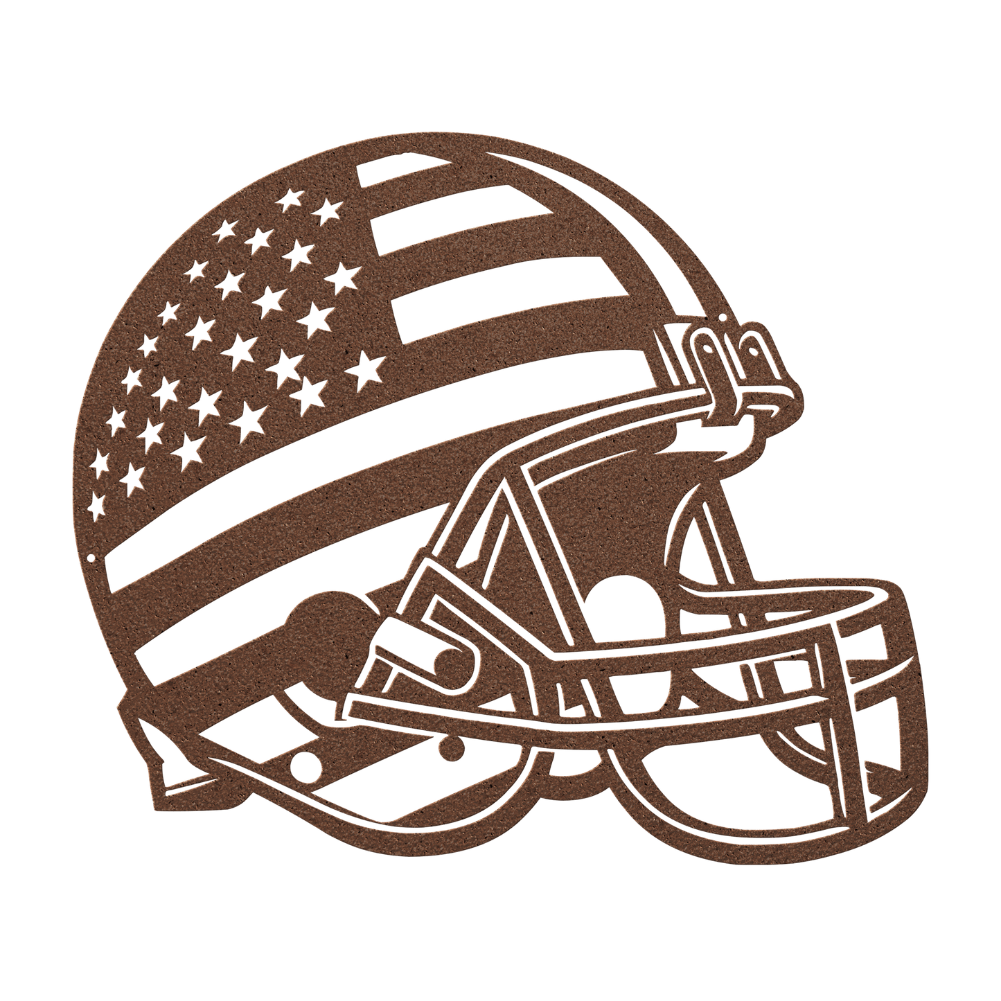 American Football Helmet With American Flag Metal Wall Art - MAIKERU STUDIO