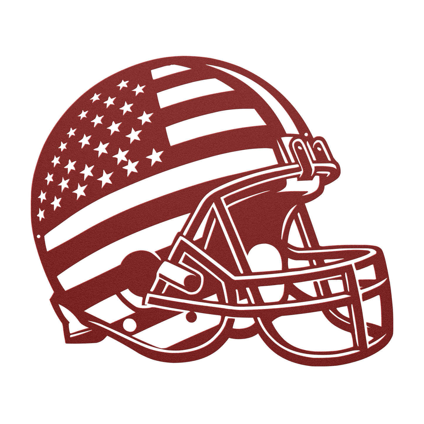 American Football Helmet With American Flag Metal Wall Art - MAIKERU STUDIO