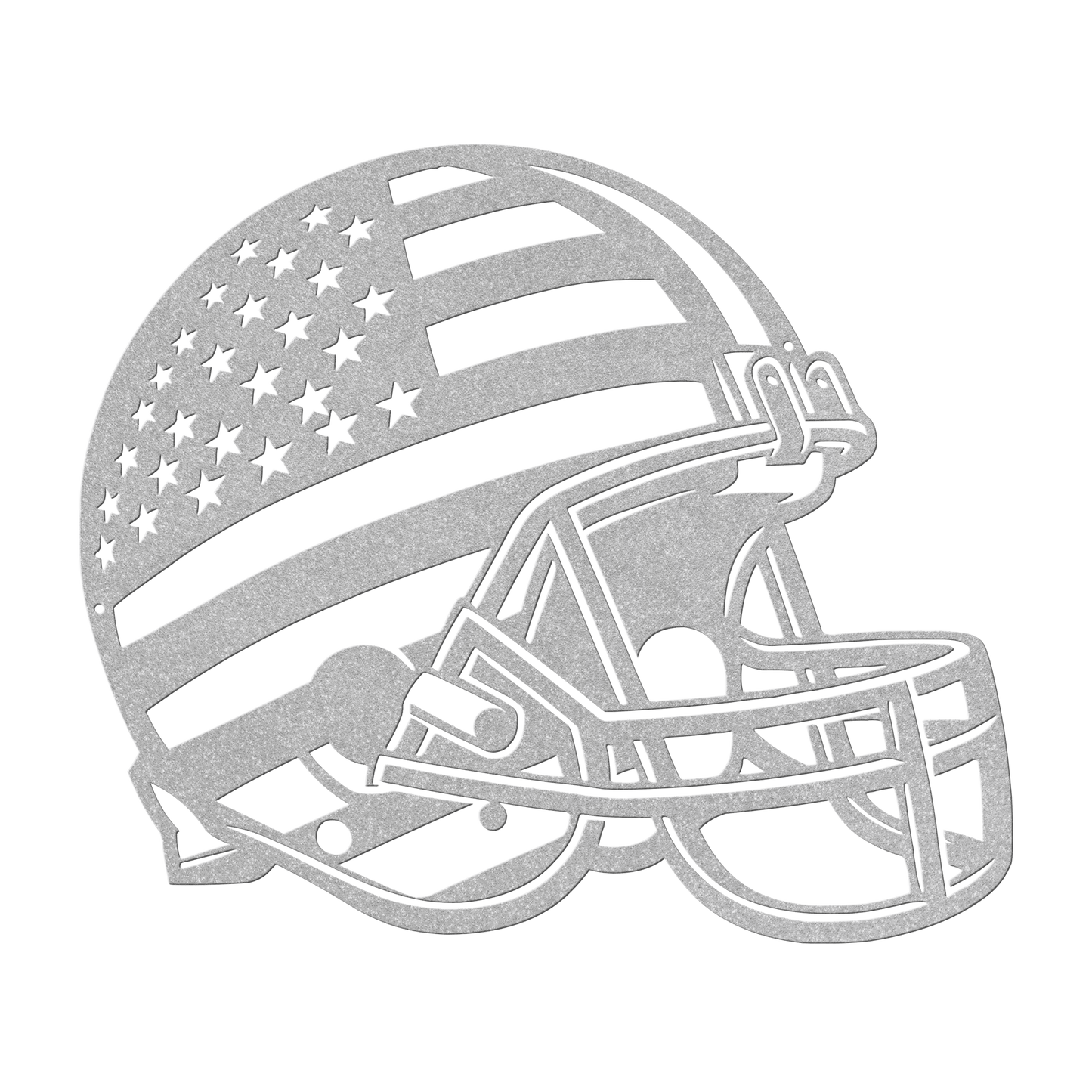 American Football Helmet With American Flag Metal Wall Art - MAIKERU STUDIO