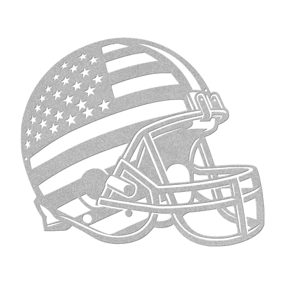 American Football Helmet With American Flag Metal Wall Art - MAIKERU STUDIO