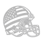 American Football Helmet With American Flag Metal Wall Art - MAIKERU STUDIO