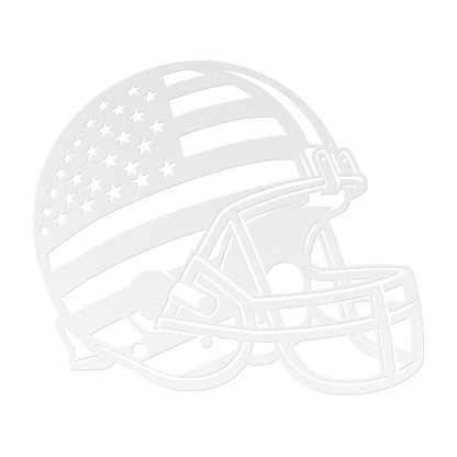 American Football Helmet With American Flag Metal Wall Art - MAIKERU STUDIO