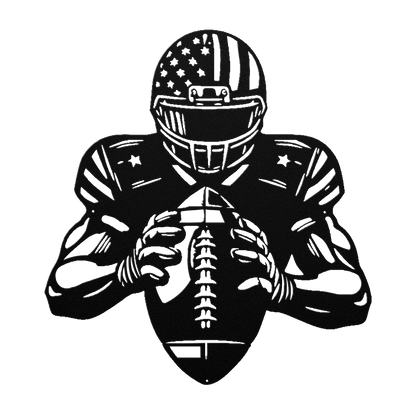 American Football Player Metal Wall Art - MAIKERU STUDIO