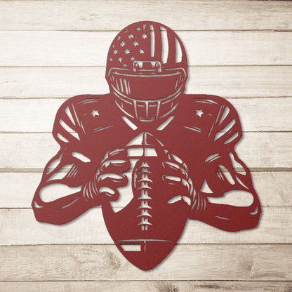 American Football Player Metal Wall Art - MAIKERU STUDIO