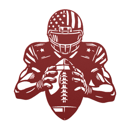 American Football Player Metal Wall Art - MAIKERU STUDIO