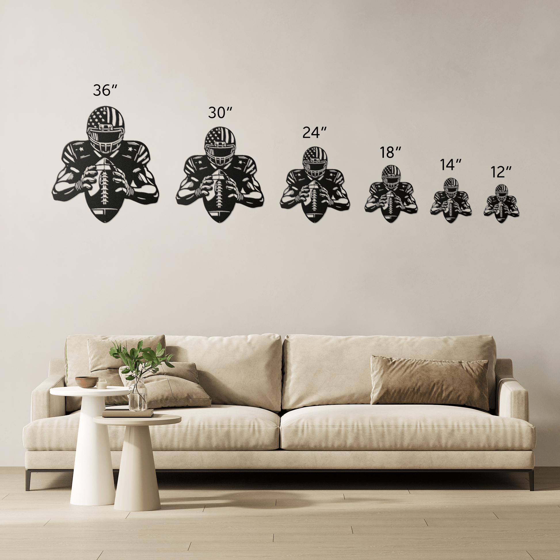 American Football Player Metal Wall Art - MAIKERU STUDIO
