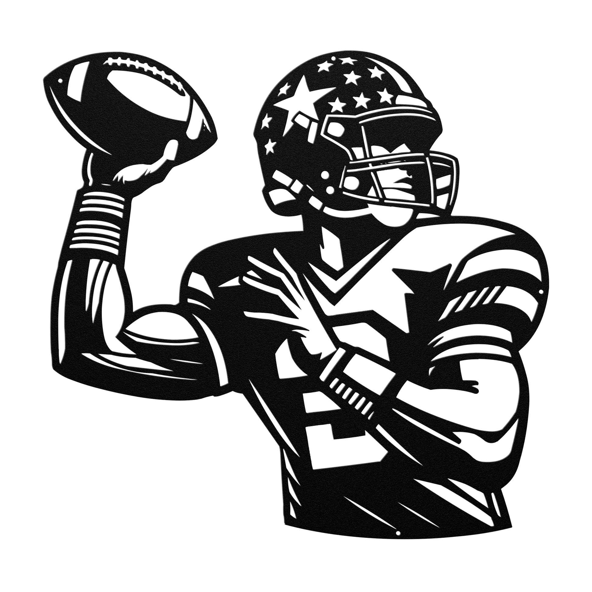 American Football Quarterback Metal Wall Art - MAIKERU STUDIO