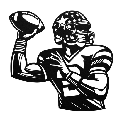 American Football Quarterback Metal Wall Art - MAIKERU STUDIO