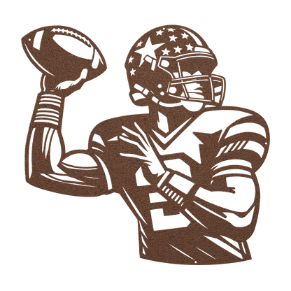 American Football Quarterback Metal Wall Art - MAIKERU STUDIO