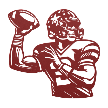 American Football Quarterback Metal Wall Art - MAIKERU STUDIO