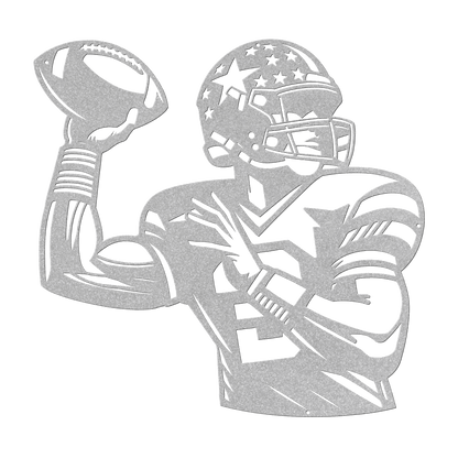 American Football Quarterback Metal Wall Art - MAIKERU STUDIO