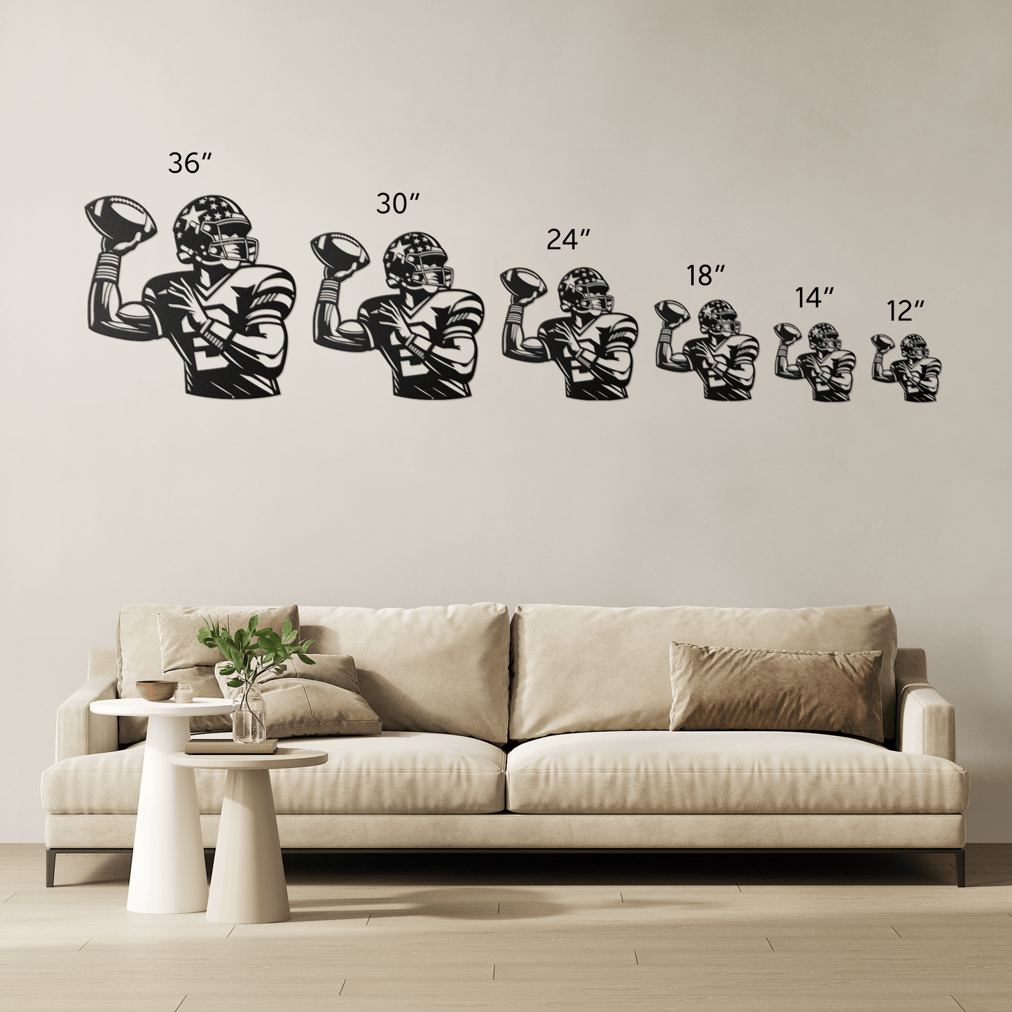 American Football Quarterback Metal Wall Art - MAIKERU STUDIO