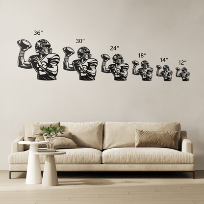 American Football Quarterback Metal Wall Art - MAIKERU STUDIO