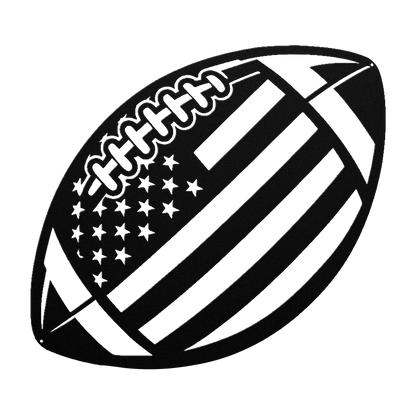 American Football With American Flag Metal Wall Art - MAIKERU STUDIO