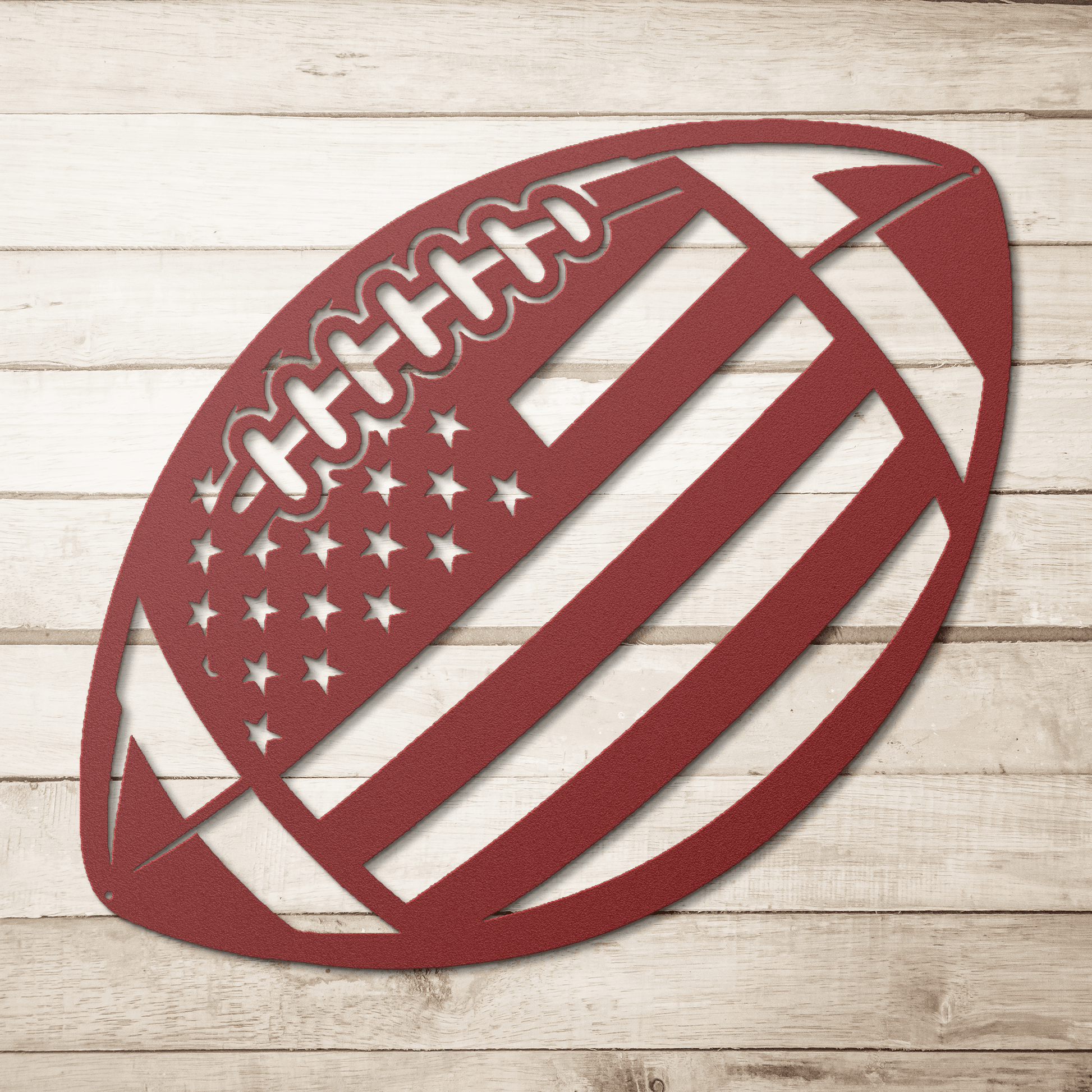 American Football With American Flag Metal Wall Art - MAIKERU STUDIO