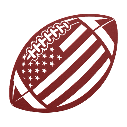 American Football With American Flag Metal Wall Art - MAIKERU STUDIO