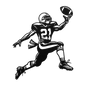 American Football Player Catching The Ball Metal Wall Art - MAIKERU STUDIO