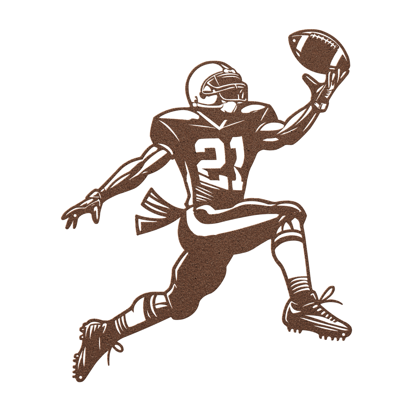 American Football Player Catching The Ball Metal Wall Art - MAIKERU STUDIO