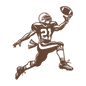 American Football Player Catching The Ball Metal Wall Art - MAIKERU STUDIO