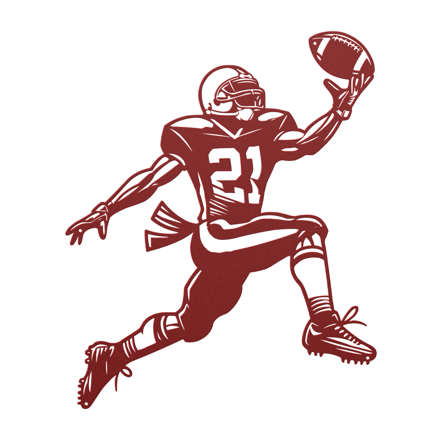 American Football Player Catching The Ball Metal Wall Art - MAIKERU STUDIO