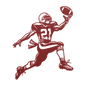 American Football Player Catching The Ball Metal Wall Art - MAIKERU STUDIO