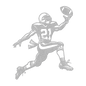 American Football Player Catching The Ball Metal Wall Art - MAIKERU STUDIO