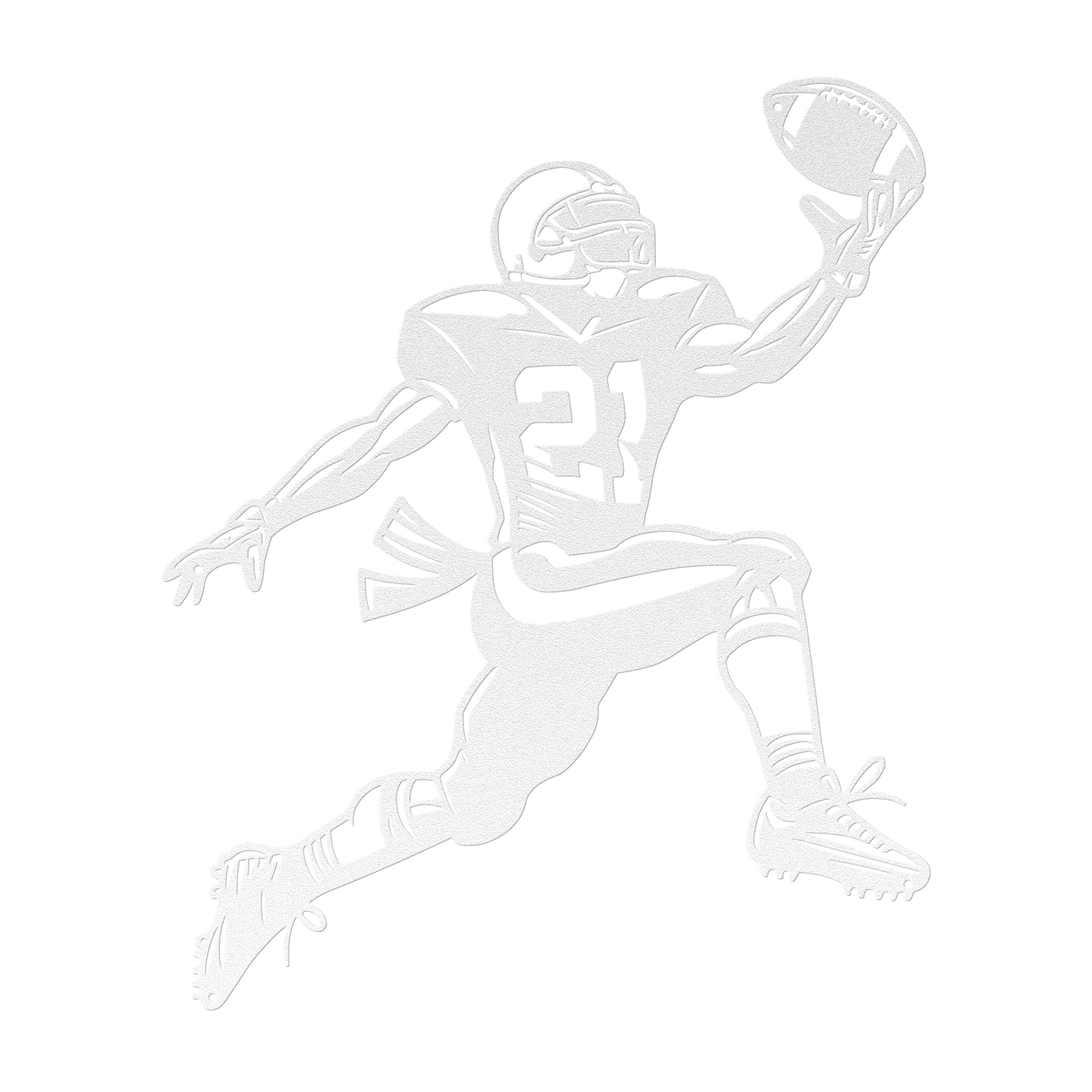 American Football Player Catching The Ball Metal Wall Art - MAIKERU STUDIO